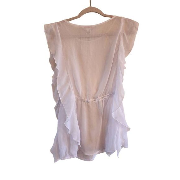 Tommy Bahama girls size 12 sheer cover up drawstring waist white - Picture 2 of 7